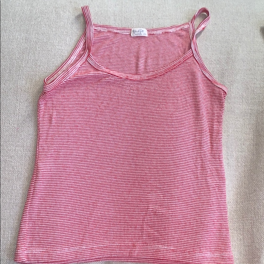 Red and white striped brandy tank